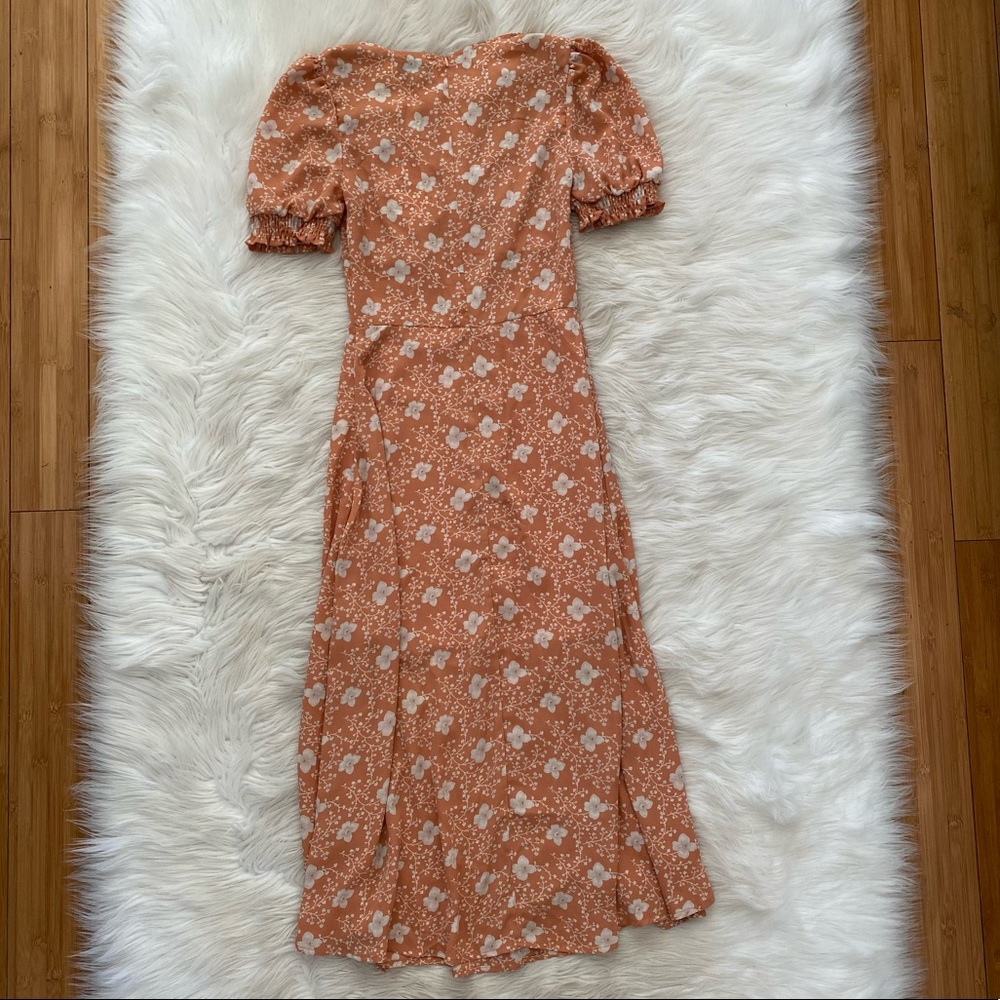 Petal & Pup Orange Floral Midi Dress - Picture 8 of 12